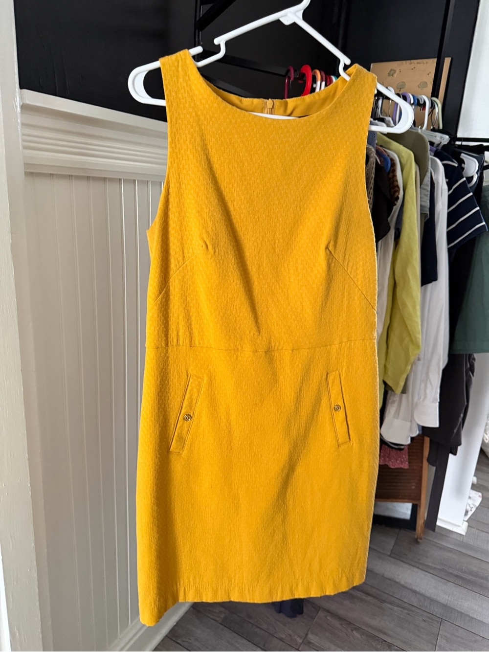Banana Republic Mustard Yellow Sleeveless Shift Dress